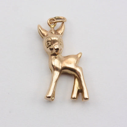 Vintage 9ct Gold Bambi Charm, 1973