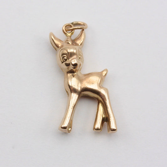 Vintage 9ct Gold Bambi Charm, 1973