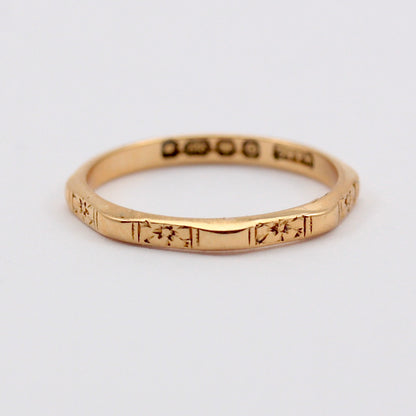 Vintage 22ct Gold Orange Blossom Octagon Ring, 1949