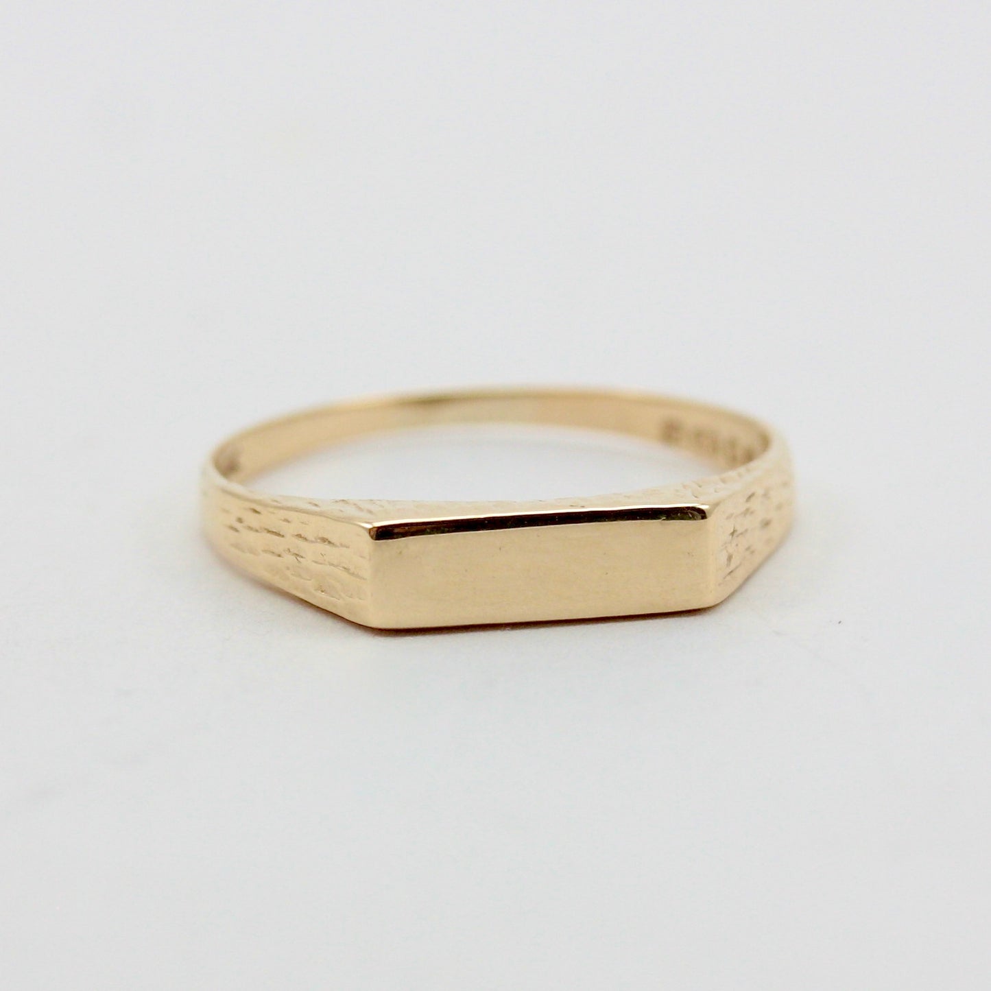 Vintage 9ct Gold Bar Signet Ring, 1981