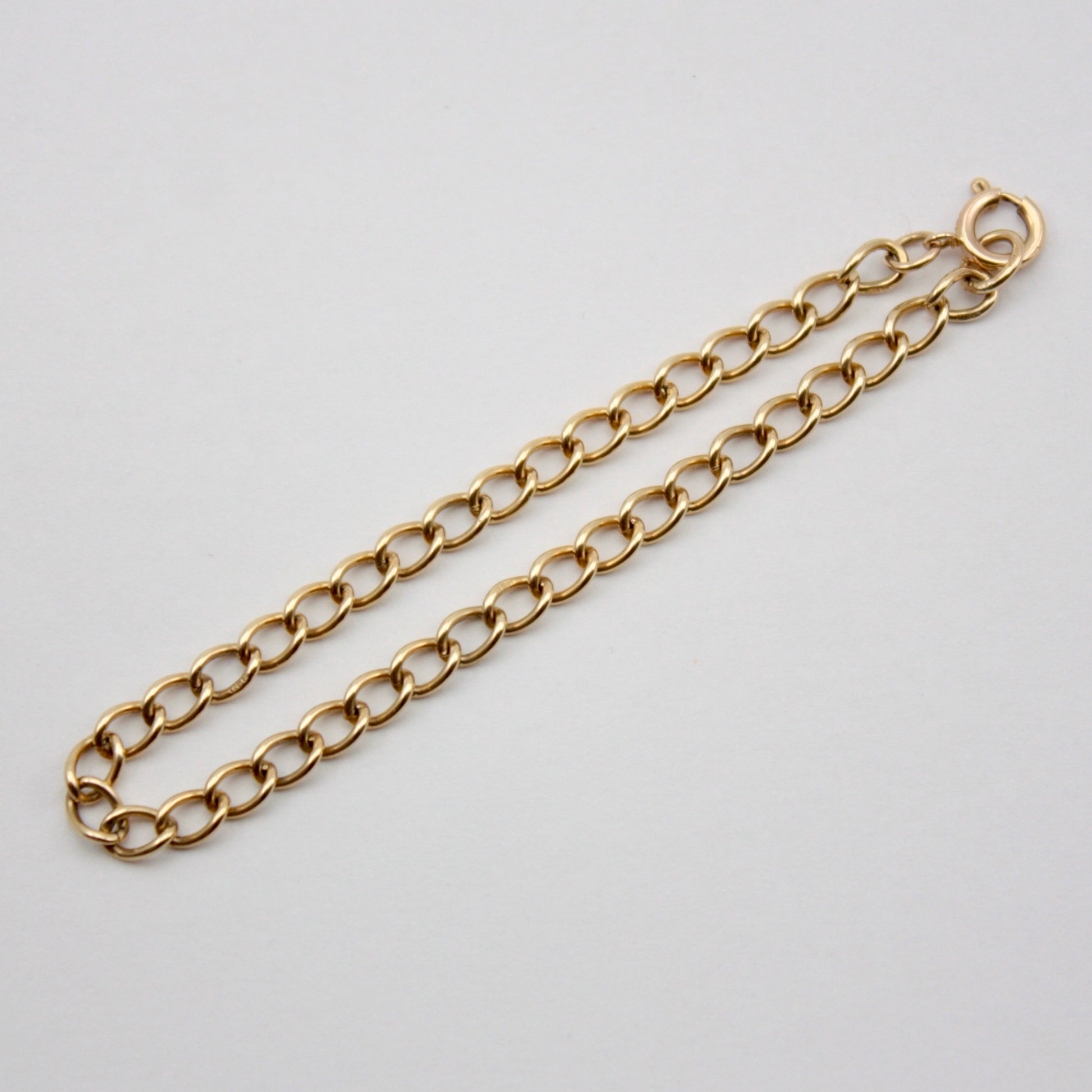 Vintage 9ct Gold Open Curb Link Bracelet, 1975