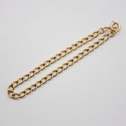 Vintage 9ct Gold Open Curb Link Bracelet, 1975