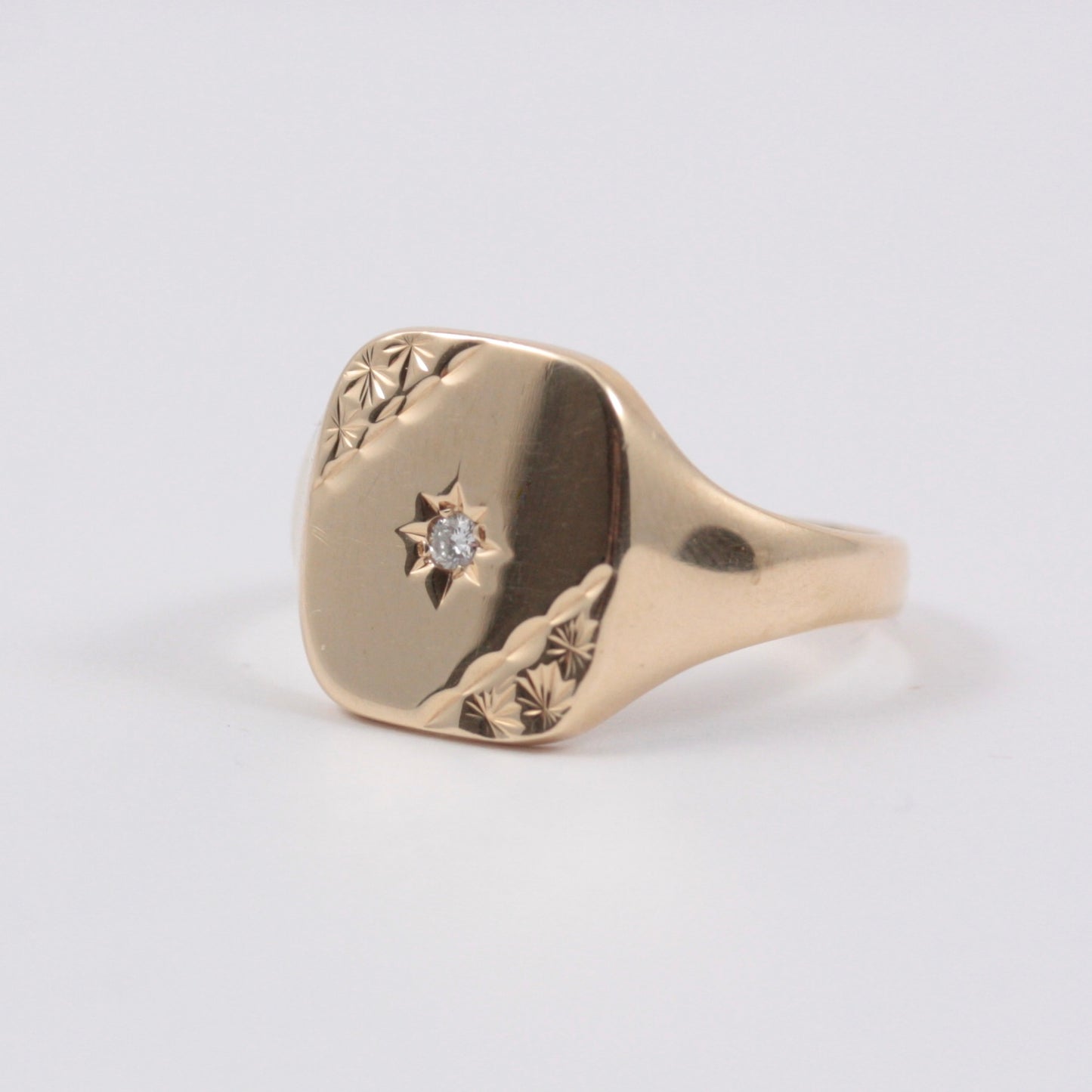 vintage star set signet ring