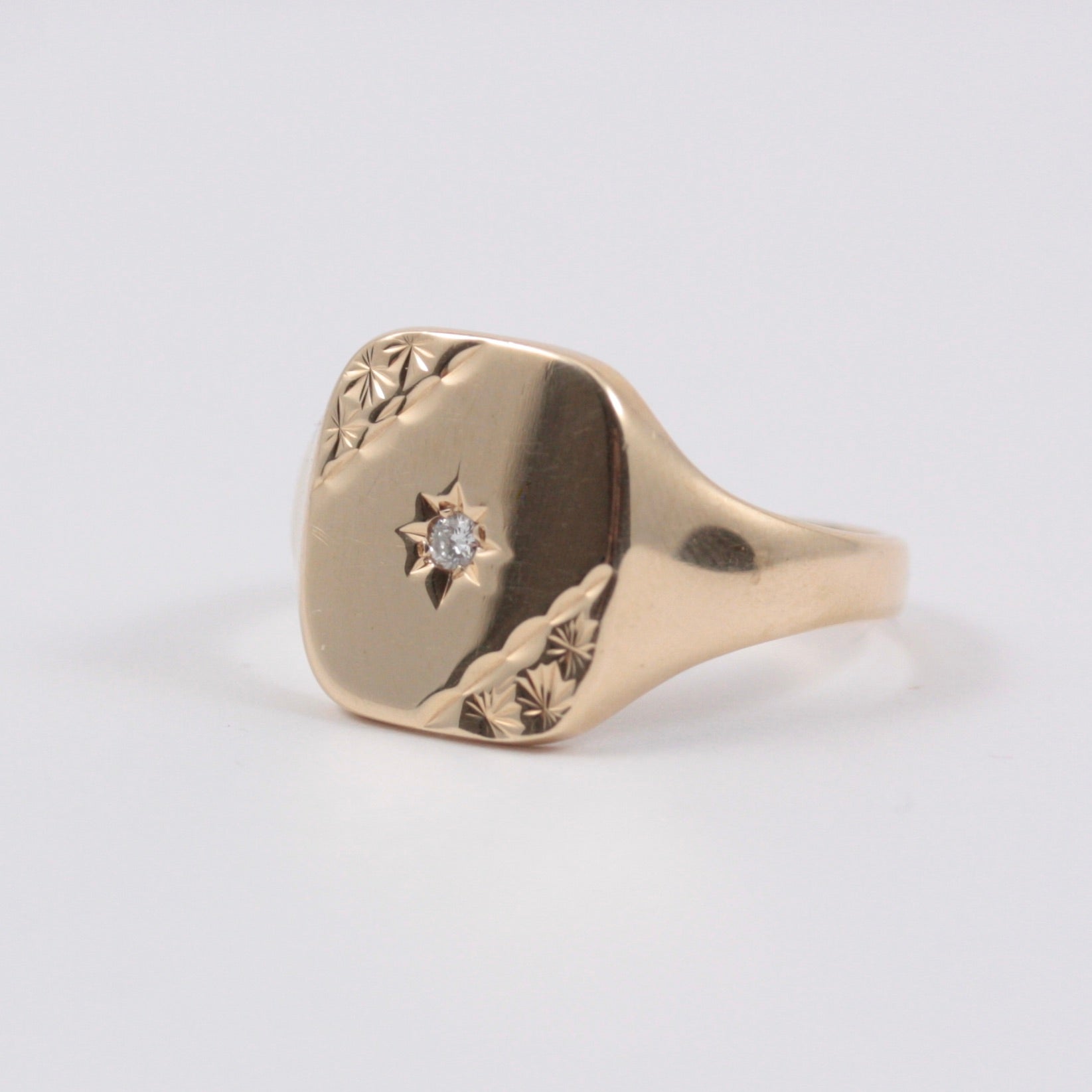 vintage star set signet ring