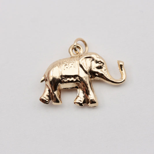 Vintage 9ct Gold Elephant Charm, 1975