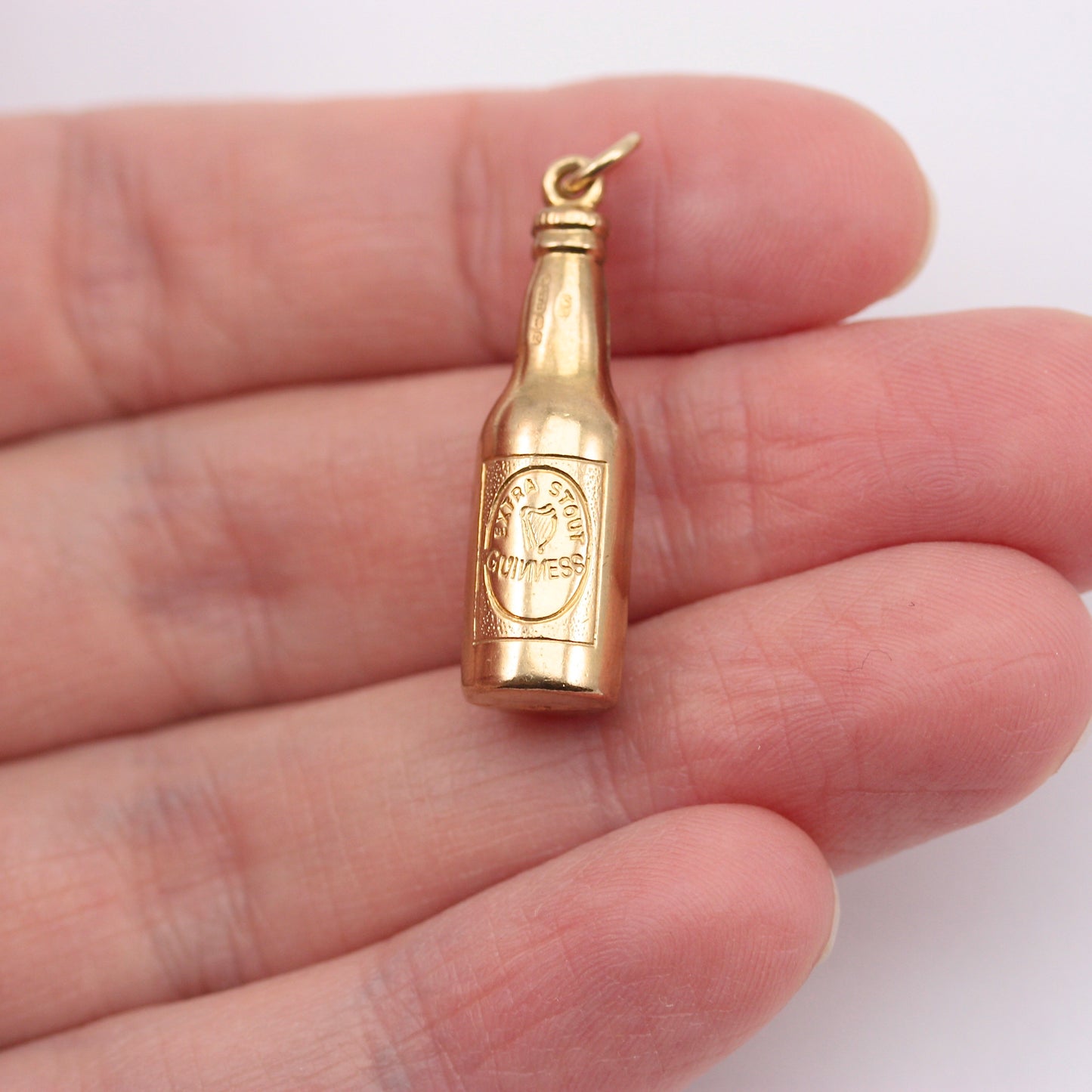 Vintage 9ct Gold Bottle of Guinness Charm, 1974