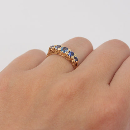 vintage gold five stone ring