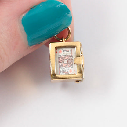 Vintage 9ct Gold Deck of Playing Cards Charm, Georg Jensen, 1968
