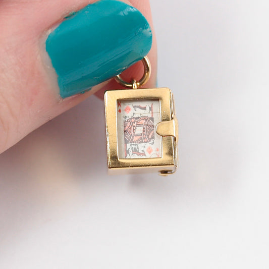 Vintage 9ct Gold Deck of Playing Cards Charm, Georg Jensen, 1968