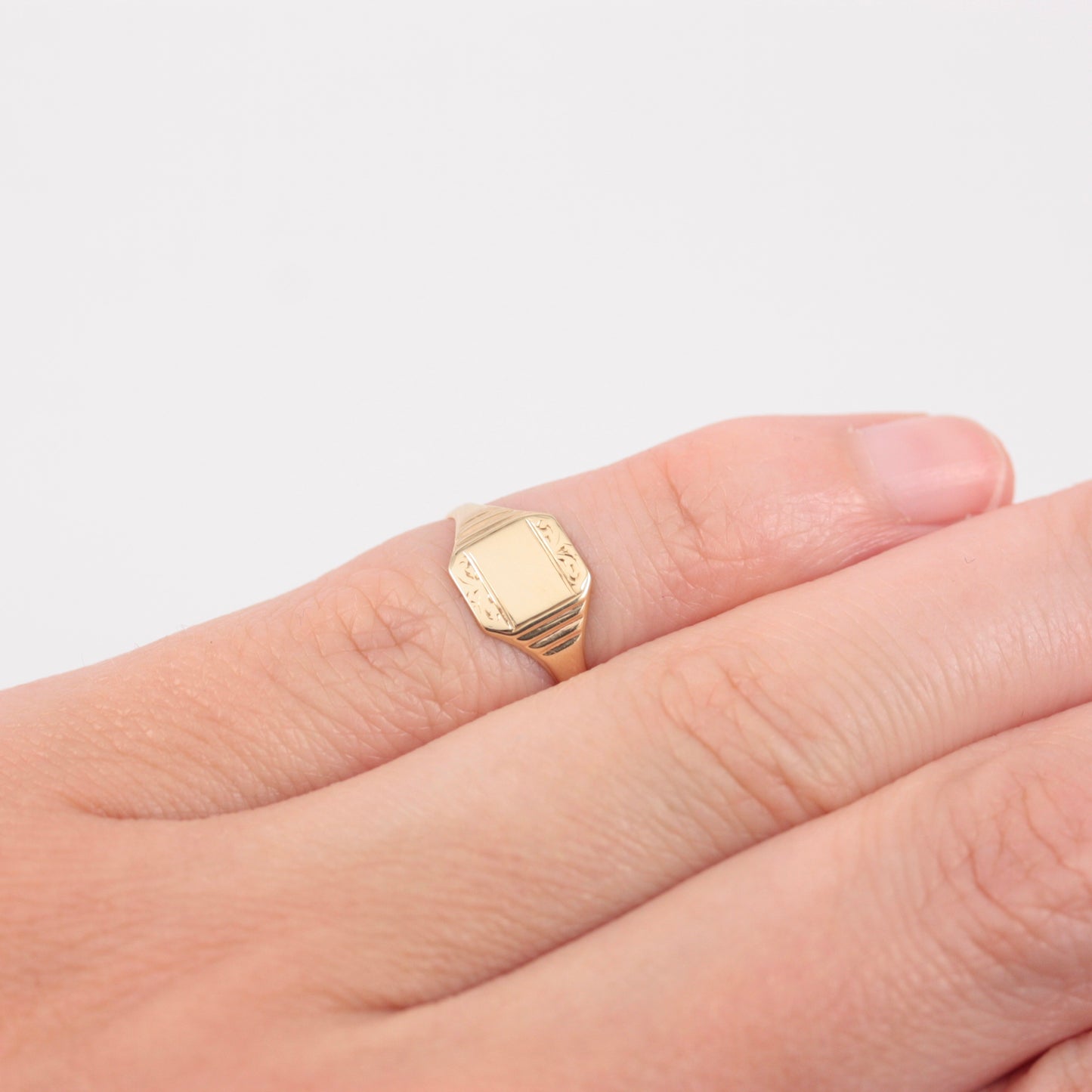 Vintage 9ct Gold Baby Signet Ring, Size F, 1960