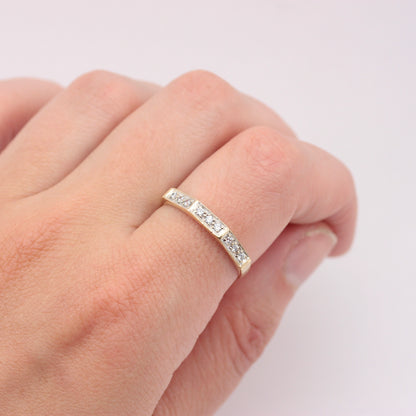 Vintage 9ct Gold Spinel Angle Front Band Ring, c1970s