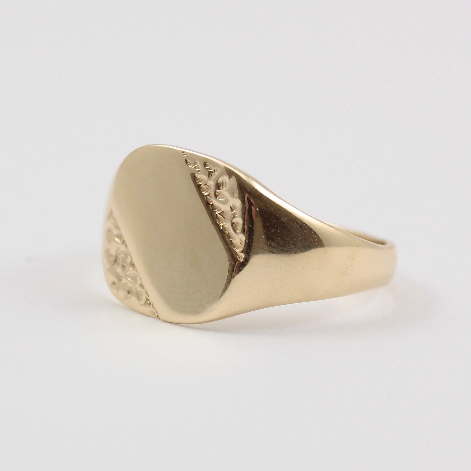 Vintage 9ct Gold Cushion Shaped Signet Ring, 1990