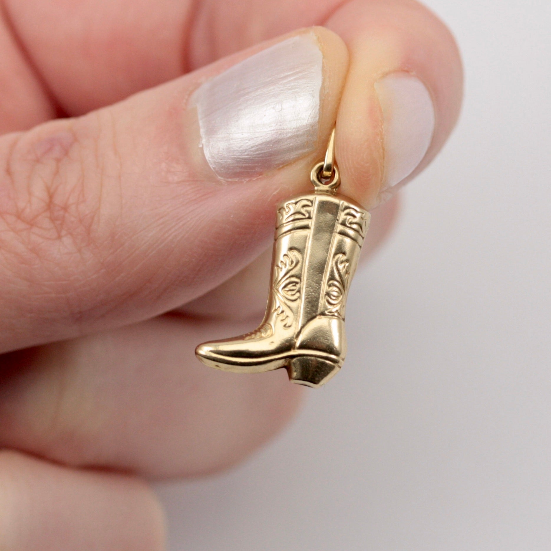Pre-owned 9ct Gold Cowboy Boot Charm