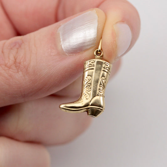 Pre-owned 9ct Gold Cowboy Boot Charm