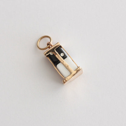 Vintage 9ct Gold Caged Dice Charm, 1959