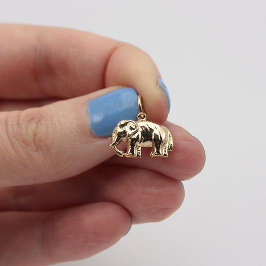 Vintage 9ct Gold Elephant Charm, 1971