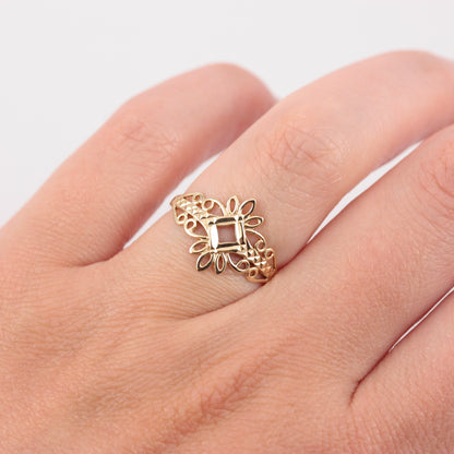 Vintage 9ct Gold Fancy Openwork Ring, 1990