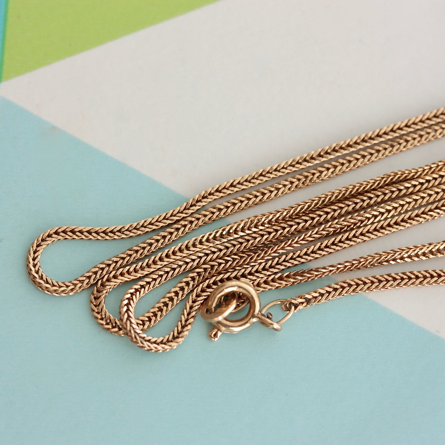 Vintage 9ct Gold Foxtail Chain Necklace, 1979