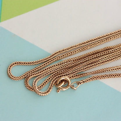 Vintage 9ct Gold Foxtail Chain Necklace, 1979