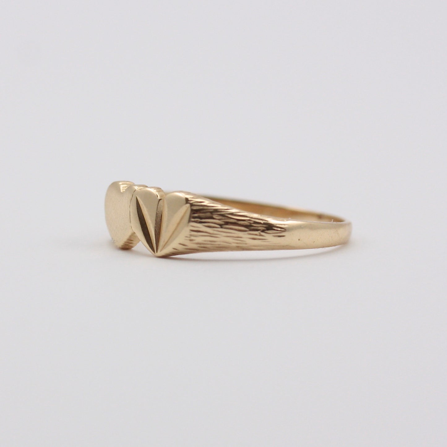 Vintage 9ct Gold Double Heart Ring, 1988