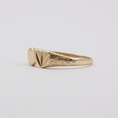 Vintage 9ct Gold Double Heart Ring, 1988