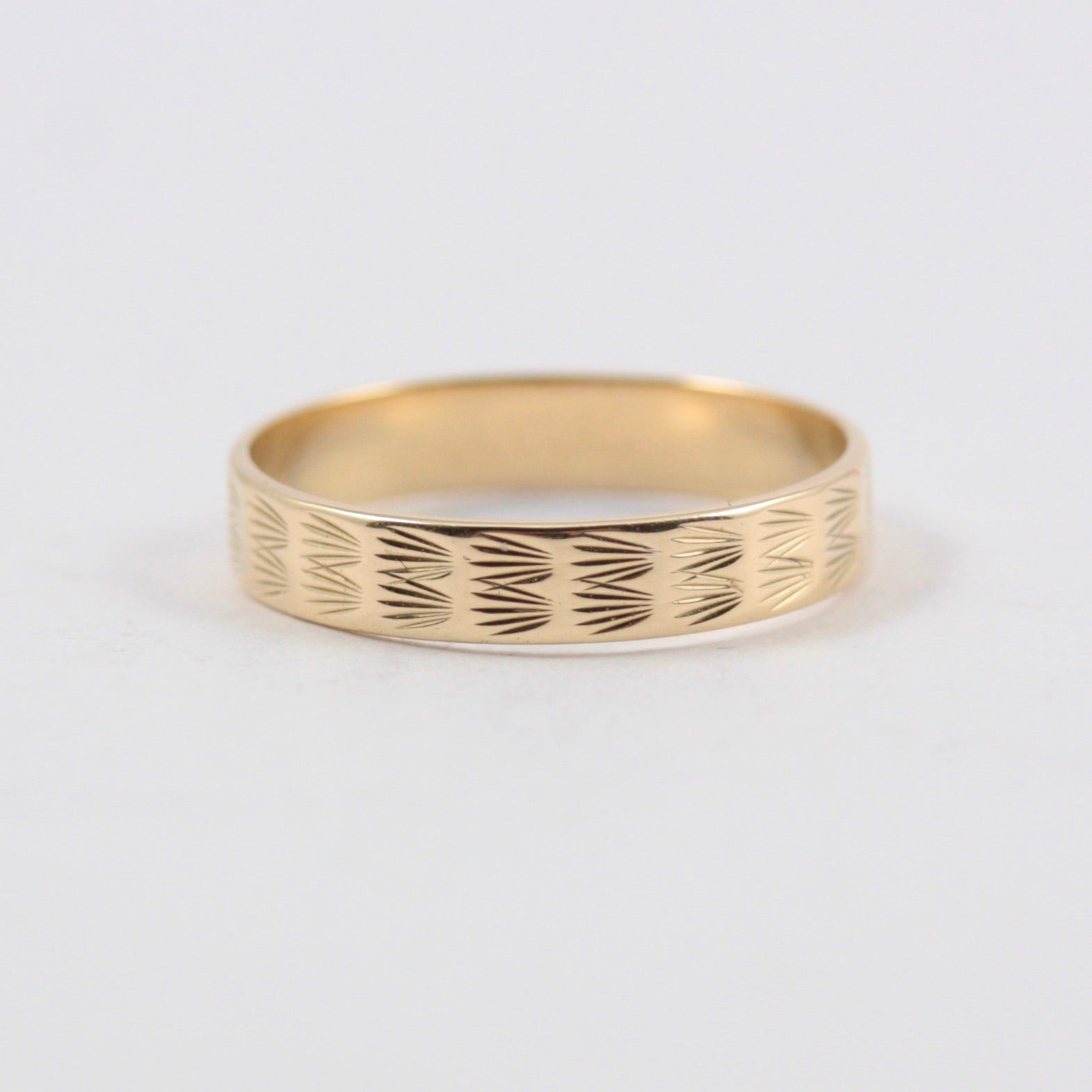 Vintage 9ct Gold Textured Band Ring, 1978
