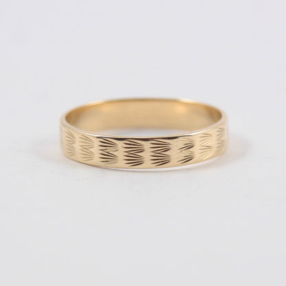 Vintage 9ct Gold Textured Band Ring, 1978