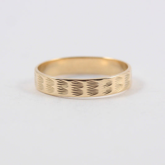 Vintage 9ct Gold Textured Band Ring, 1978