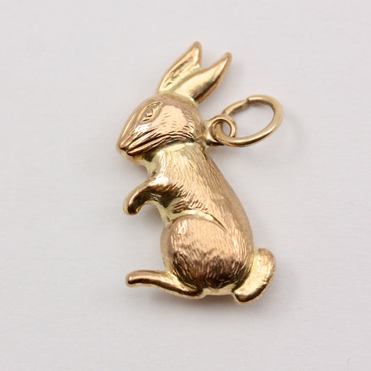 Vintage 9ct Gold Rabbit Charm, 1975