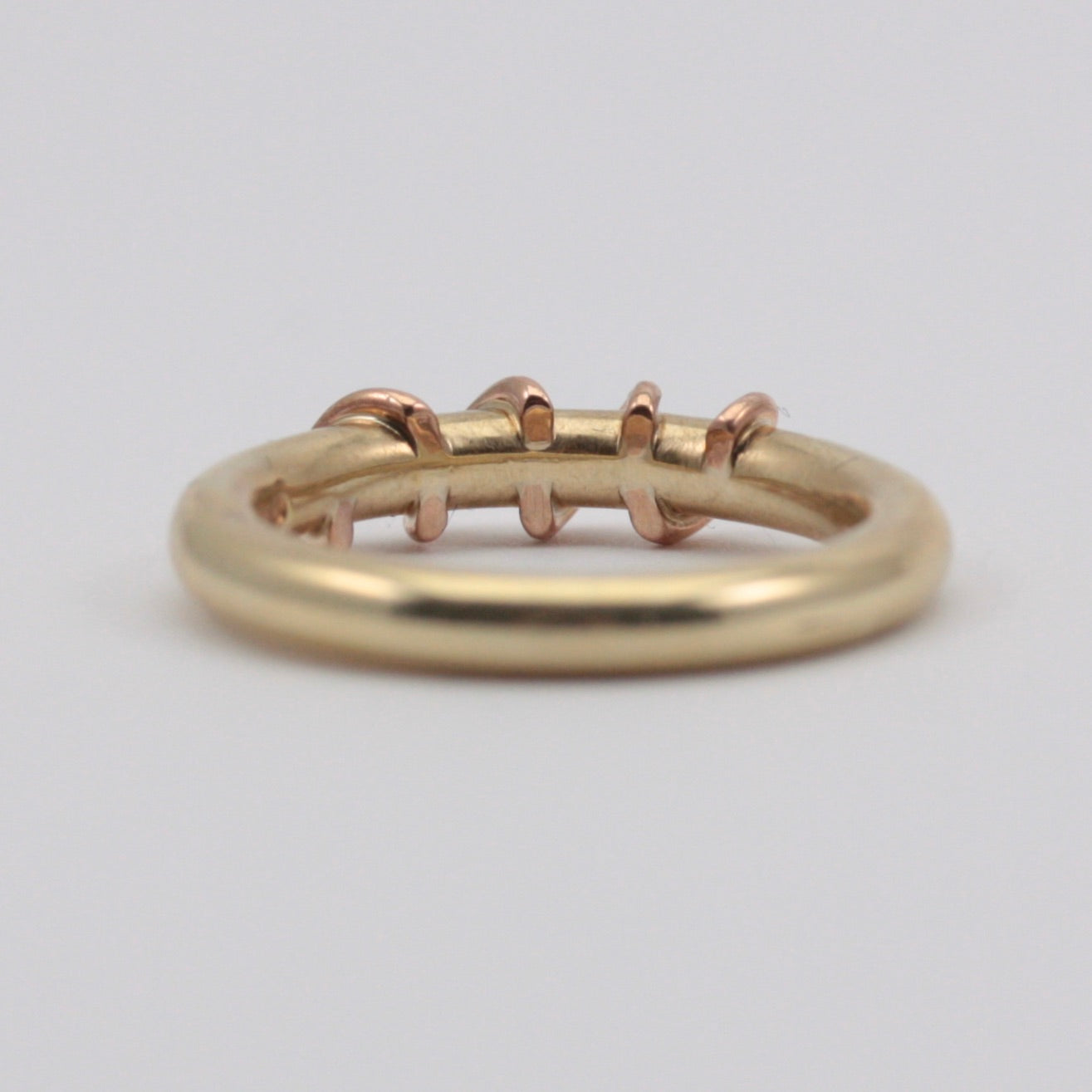 Chunky Vintage 9ct Gold Ring with Rose Gold Twist, 1997