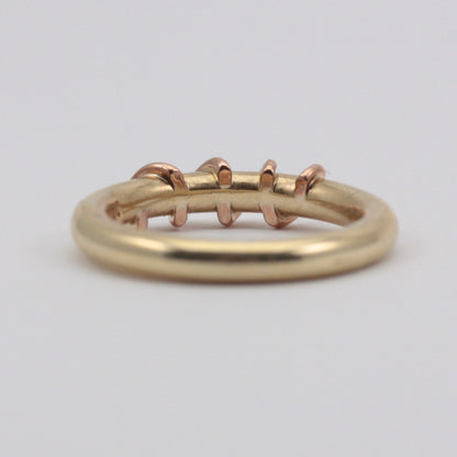 Chunky Vintage 9ct Gold Ring with Rose Gold Twist, 1997