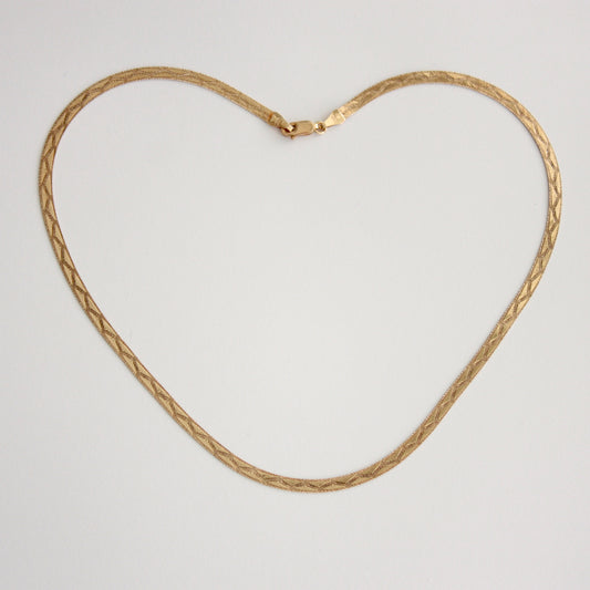 vintage 9ct gold herringbone necklace
