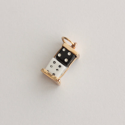 Vintage 9ct Gold Caged Dice Charm, 1959