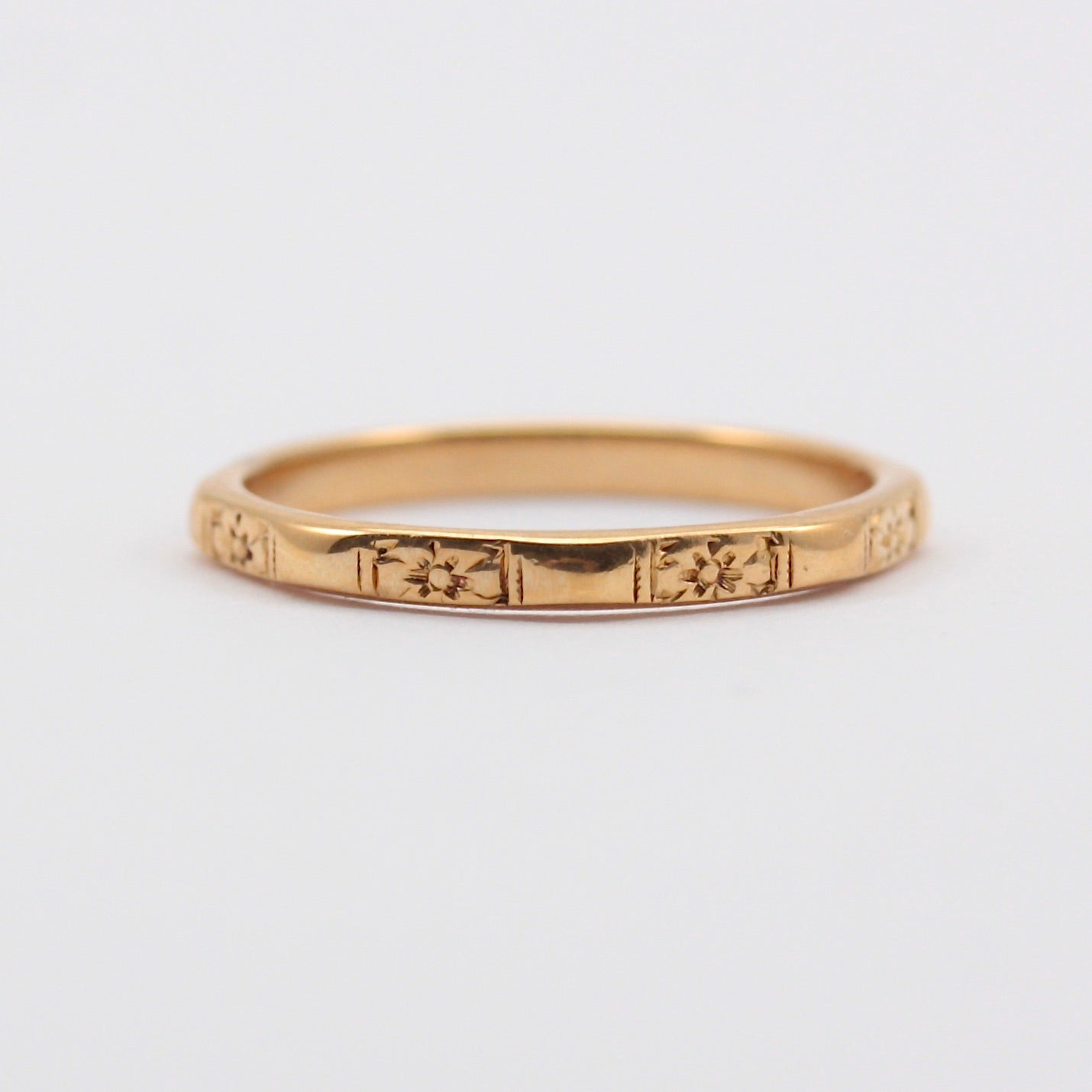 Vintage 22ct Gold Orange Blossom Octagon Ring, 1949