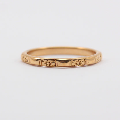 Vintage 22ct Gold Orange Blossom Octagon Ring, 1949