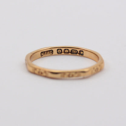 Vintage 22ct Gold Orange Blossom Octagon Ring, 1949