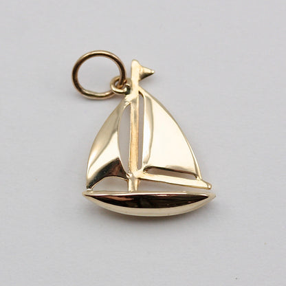 Vintage 9ct Gold Sailboat Charm, 1978