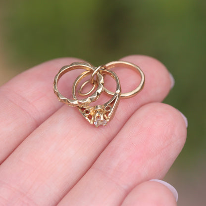 9ct gold wedding rings charm