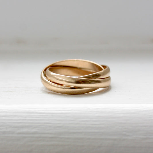 Vintage 9ct Yellow Gold Russian Wedding Band Ring, 1994